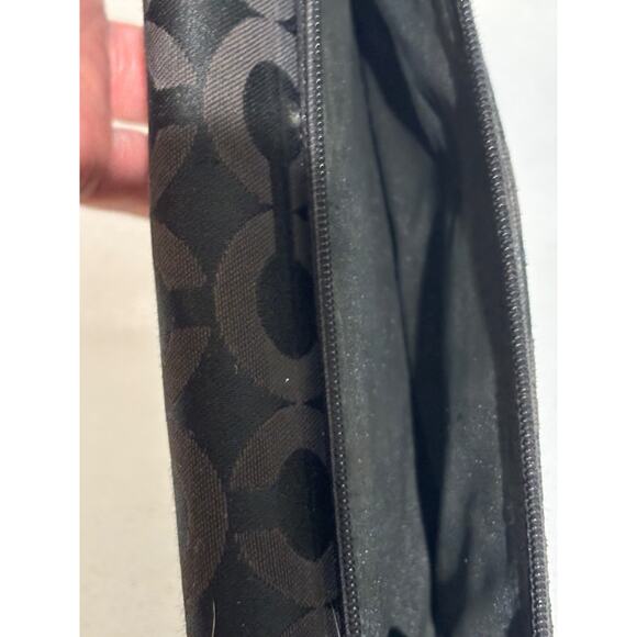 Coach Black Signature C Canvas Wallet w/ Snap Closure‎ & Leather Trim Classy - Picture 7 of 9
